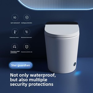 Bidet intelligent moderne à poser au sol, carré, avec siphon en S, siège chauffant, capteur <span class=keywords><strong>de</strong></span> pied, télécommande et chasse d'eau par gravité - Product Image 6