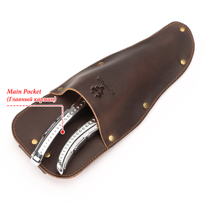 Étui à ciseaux en cuir HUMERPAUL, outil portable en cuir de vache, sac de rangement pour pinces de jardinage et d'horticulture, pochette vintage pour la taille - Product Image 5