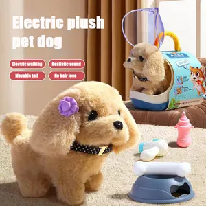 Nuevo juguete electrónico para perros, muñeco de peluche interactivo para caminar, juguetes vibradores automáticos para cachorros eléctricos, regalo para bebés y niños