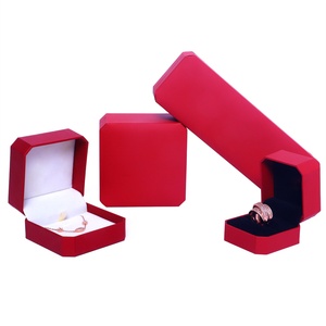 Customized Elegant <b>Red</b> Octagonal Leather Paper Jewelry <b>Box</b> Luxurious Flip Top <b>Gift</b> Packaging for Rings Bracelets - Product Image 4