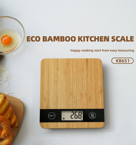 Welland 대나무 주방 규모 5KG 디지털 식품 용기 자연 무게 규모 - Product Image 3