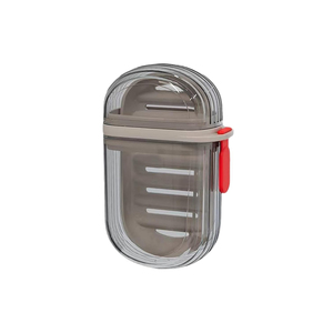Étui à Savon Portable Gris en Plastique Écologique Moderne, Anti-Fuite et Durable, en Deux Pièces, avec Couvercle, pour Voyage, Douche et Salle de Bain - Product Image 2