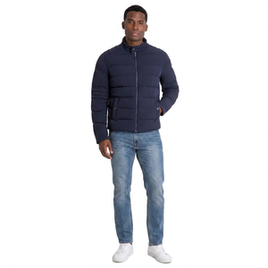 OEM Luxury Design Canvas Stand Puffer <b>Jacket</b> Custom Water Repellent Windproof Lightweight Quilted Padded Coat Ultralight - Product Image 1