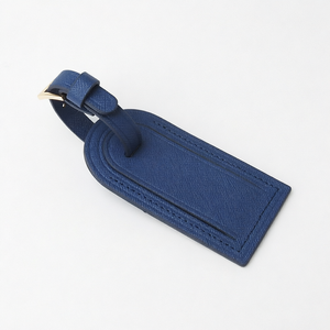 Étiquette de bagage en microfibre bleue, couleur unie, style luxueux, accessoire de voyage durable - Product Image 1