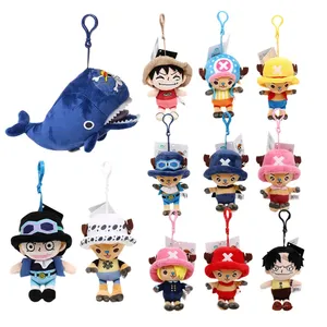 Pingente de 1 peça com 13 estilos de pingente de bolsa, chaveiro de anime para bonecas, brinquedo de pelúcia Sabo Luffy Chopper e baleia macia