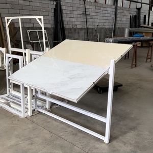 Tầng thường vụ gạch ceramic Rack hiển thị 1200x1200 gạch đá cẩm thạch Showroom lớn Pull-out Kim Loại hiển thị đứng - Product Image 2