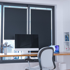 No Drill Balcony Suction Cup Roller Blind PVC Minimalist Design For Home Office Sunshade Curtains Heat Insulation Retractable - Product Image 1