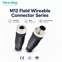 Connecteur M12 câblable sur site, 3, 4, 5, 8 broches, prise circulaire étanche IP67, verrouillage sans soudure par vis pour capteur industriel