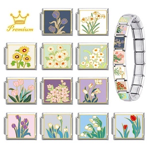Connecteur Magique Créatif Carré en Acier Inoxydable, Module Floral pour Bijoux DIY, Artisanat Personnalisé Fait Main, Bracelet Chrétien - Product Image 4
