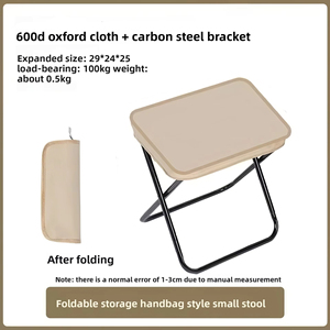 Silla de Jardín Portátil, Silla Plegable de Acero al Carbono para Acampar al Aire Libre, Mini Taburete Plegable Tipo Estuche para Lápices, Banco de Pesca Multifuncional - Product Image 4