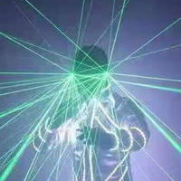 Disfraz de Robot Láser LED Recargable, Material Acrílico Cyberpunk, Luz Verde, para Navidad, Espectáculos, DJ, Club, Fiesta