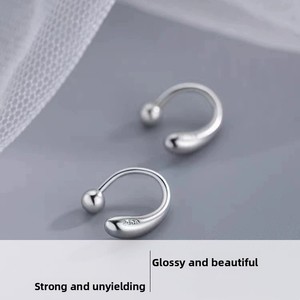 Joyería Fina, Pendientes de Plata de Ley 925 en Forma de U, Pendientes de Aro Minimalistas con Forma de Lágrima para Mujer, Regalos - Product Image 6