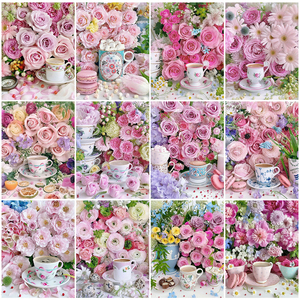 LS 5D DIY Camelia Rosa té de <span class=keywords><strong>la</strong></span> <span class=keywords><strong>tarde</strong></span> arte de <span class=keywords><strong>la</strong></span> pared decoración cuadrado completo diamante bordado mosaico Rhinestone 3D diamante pintura flor - Product Image 2
