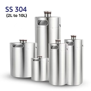 Homebrew thép không gỉ 304 bia keg 2L 3.6L 4L 5L 10L Mini dự thảo bia growler bia Thùng với tay áo và biểu tượng tùy chỉnh - Product Image 5