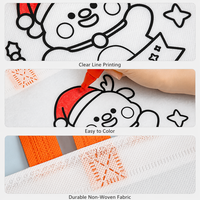 Sac fourre-tout personnalisé en non-tissé imprimé pour enfants, toile vierge à colorier avec poignée, sac d'artisanat OEM pour enfants pour fête d'anniversaire