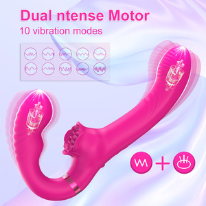 Vibrateur double extrémité sans fil en silicone à télécommande, idéal pour le massage corporel féminin, pour couples et lesbiennes - Meilleures ventes - Product Image 2