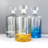 Usine Vente Bouteilles D'alcool En Verre 500ml Huile De Base Lourde Bière Gin Bouteille 16 OZ Bouteilles De Vin avec T-Top Bouchon De Liège