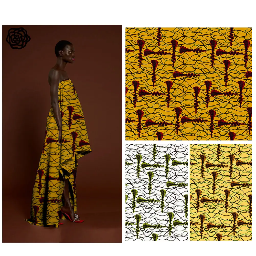 Tela de diseño africano de la mejor calidad, tejido estampado de cera, Somalí, Baati, 100% algodón, Kitenge, Ankara, para vestido
