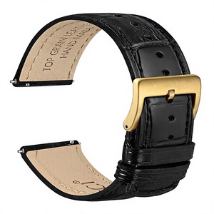 Bracelets de montre WOCCI CHARM en cuir de première qualité, grain de crocodile gaufré, à dégagement rapide, 18 mm/20 mm/22 mm - Product Image 1