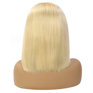 Pelucas Cortas Bob con Frente de Encaje Transparente al por Mayor <span class=keywords><strong>para</strong></span> Mujeres Negras, Encaje Suizo HD, <span class=keywords><strong>Cabello</strong></span> Humano Virgen Color 613 - Product Image 6