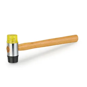 20mm-50mm rubber and nylon hammer two way mallet with wooden handle