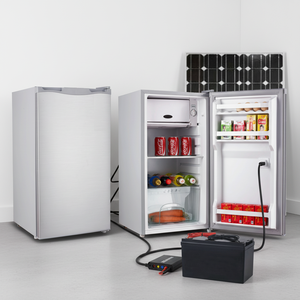 Réfrigérateur-congélateur solaire à porte simple de 90 L, à économie d'énergie, alimenté par batterie 12V/24V, fonctionne à l'énergie solaire - Product Image 1