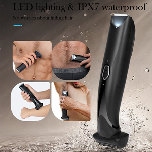 Cuchillas de lámina de cerámica de doble cabezal impermeables, afeitadora, recortadora de bolas, cortadora de aseo <span class=keywords><strong>para</strong></span> ingle púbica, cuerpo, recortadora de pelo Manscape <span class=keywords><strong>para</strong></span> hombres - Product Image 6