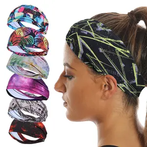 Резинки для волос с логотипом на заказ, спортивные шарфы для йоги для девочек, эластичная повязка на голову, дизайнерская повязка на голову для женщин