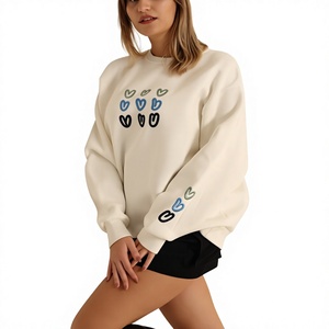 Sudadera extragrande de forro polar con logotipo personalizado, para mujer, estilo casual, hombros caídos, mezcla de algodón grueso, cómoda, para invierno. - Product Image 4