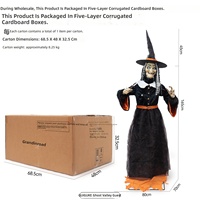 Décoration d'Halloween Grande Sorcière Animée Électrique Lumineuse Parlante pour Intérieur, Accessoire de Décoration de Maison Hantée d'Horreur Fabriqué en Chine