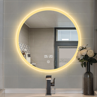 Miroir rétro-éclairé Led forme irrégulière, miroir en verre intelligent pour salle de bains, lumières chaudes