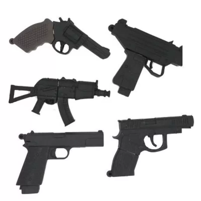 Customized PVC 3d Toy Gun Shape Usb Flash Drive 4GB 8GB USB 3.0 weapon AK47 Shaped Pendrive 16GB 32GB 64GB for Promotional Gift