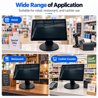 Moniteur de kiosque tactile capacitif AIO Windows 10/11 personnalisé avec logo, nouveau, 15,6 pouces, pour utilisation dans les restaurants, avec 16 Go de RAM + 256 Go de SSD