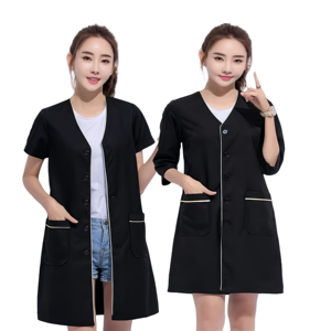 Divisa Bianca per Spa, Camice Opaco per Consulente di Bellezza, Logo Personalizzato, <span class=keywords><strong>Abbigliamento</strong></span> Plus-Size per Salone di Bellezza, Camice <span class=keywords><strong>da</strong></span> Laboratorio per Uso Ospedaliero - Product Image 3