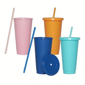 Vaso de Café Reutilizable de 16 oz con Logotipo Personalizado, Ecológico y de Lujo, con Tapa que Cambia de Color, Vaso de Plástico PP, Regalos Empresariales Directos - Product Image 1