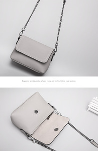 Soft Small Genuine Leather Shoulder Bags <b>Cross</b> Body Satchel Bag Women <b>Chain</b> Shoulder Messenger Bag - Product Image 5