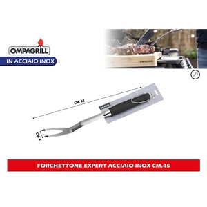 Forchetta Professionale in Acciaio Inox da 45 cm per Barbecue, Grigliate e Taglio della Carne - Product Image 1
