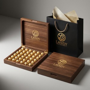 กล่องช็อกโกแลตไม้วอลนัท Landy Luxury 30 ช่อง กล่องเก็บทรัฟเฟิลทำมือระดับพรีเมียม สำหรับของขวัญกูร์เมต์ ขายส่ง - Product Image 6