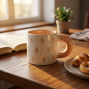 Nouvelle conception, tasse à café classique en porcelaine blanche, café, cappuccino, motif floral de dessin animé, passe au lave-vaisselle et au micro-ondes - Product Image 5