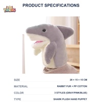 Marionnette de main requin en peluche, douce et lavable, interactive, à bouche ouverte, amusante pour raconter des histoires, idéale comme cadeau pour tous les âges