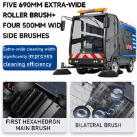 Nouvelle balayeuse autoportée électrique 22000/h, haute efficacité, brosse de balayage de rue, réservoir d'eau 200L, CE