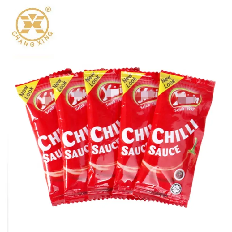Custom design plastic chilli sauce sachet packaging material