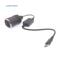 USB Type C 5V à 12V allume-cigare de voiture, convertisseur de prise, câble d'appoint pour voiture, aspirateur DVR, enregistrement de conduite, ETC.