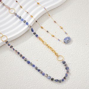 Collar de cuentas de sodalita azul ajustable, estilo bohemio, ropa informal diaria, joyería de moda - Product Image 6