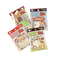 Adorables notes autocollantes animaux de dessin animé irréguliers, bloc-notes décoratif fait main Kawaii, autocollants mémo pour journal intime