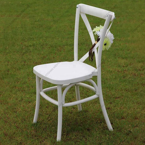 جودة عالية محمولة البلوط عبر مسند الظهر كرسي تكديس للاستخدام في الهواء الطلق الحدائق حفلات الزفاف الحانات الطعام الأبيض البلوط تأجير صغيرة - Product Image 1