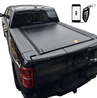 Accessoires pour camion, couvre-caisse de camion rétractable électrique télescopique en alliage d'aluminium noir, pas de perçage requis, RAM1500 6,4 pieds