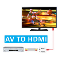 Convertidor de Video AV a HDMI Compatible con 1080P RCA para Consolas de Juegos, Decodificadores, PS3, Xbox, Reproductores HD, Conexión a TV o Monitor
