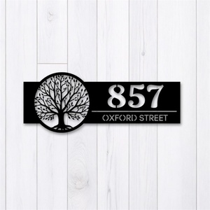 Custom Modern Excellent Quality Metal <b>Plate</b> <b>Door</b> Laser Cut House Numbers <b>Door</b> House Number <b>Plates</b> Sign - Product Image 1