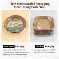 Papiers sulfurés jetables double face antiadhésifs sans BPA de 8 et 10 pouces, écologiques, résistants au four et de qualité alimentaire pour friteuses à air